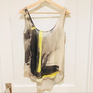 ⭐️ Zara Collection Sheer High Low Brushstroke Tank S